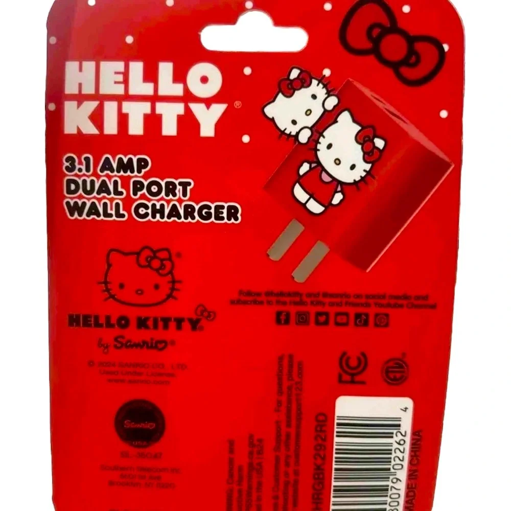 Brand new Hello Kitty Red phone Charger Charm with Hello Kitty Dual port charger